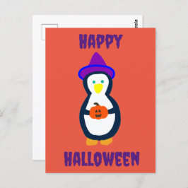 Happy Halloween Pinguin Postkarte