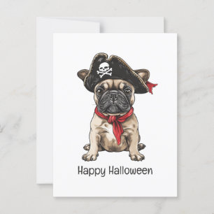 Happy Halloween Pirate French Bulldog Postkarte
