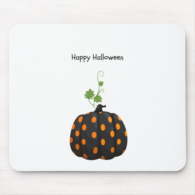 Happy Halloween Polka Dot Pumpkin Mouse Pad Mousepad (Vorne)