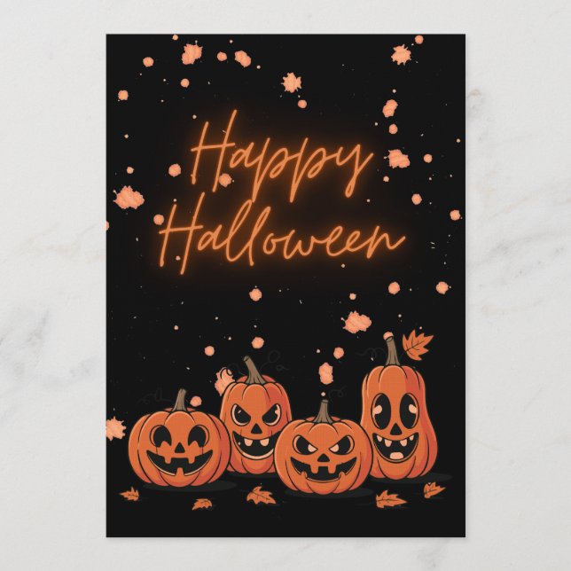 Happy Halloween Postcard Einladung (Vorderseite)