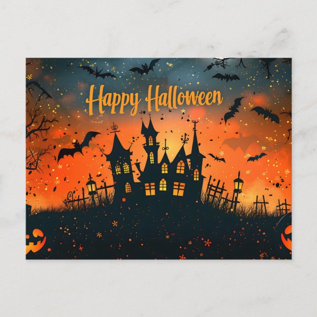 Happy Halloween Postcard Feiertagspostkarte (Vorderseite)