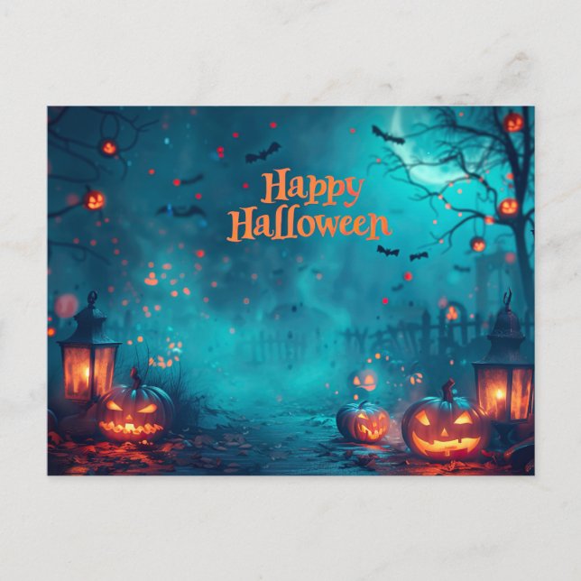 Happy Halloween Postcard Feiertagspostkarte (Vorderseite)