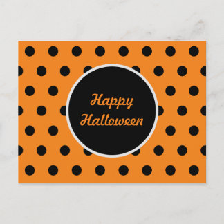 Happy Halloween Postcard (Orange & Schwarz) Feiertagspostkarte