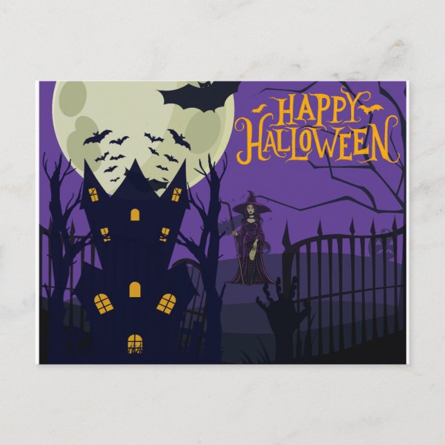 Happy Halloween Postcard Postkarte (Vorderseite)
