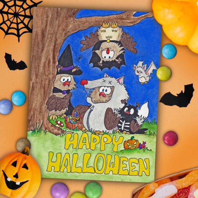 HAPPY HALLOWEEN Postkarte von Nicole Janes (Von Creator hochgeladen)