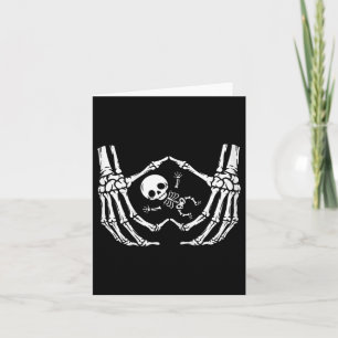 Happy Halloween Pregnant Baby Skeleton Junge Mutte Karte