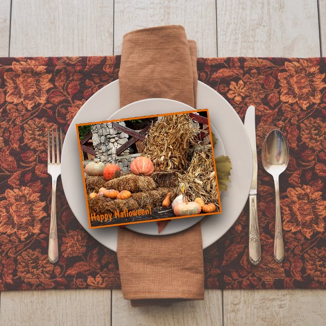 Happy Halloween Pumkin Vintage Fotografie Postkarte (Von Creator hochgeladen)