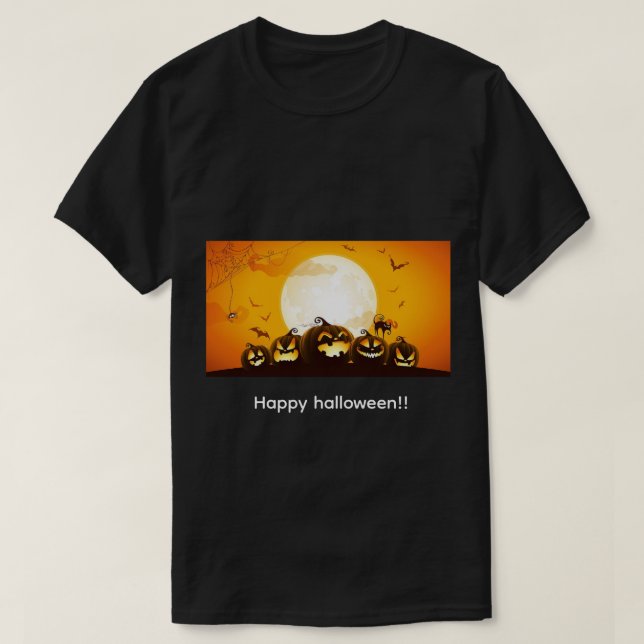 Happy Halloween Pumkins T - Shirt (Design vorne)