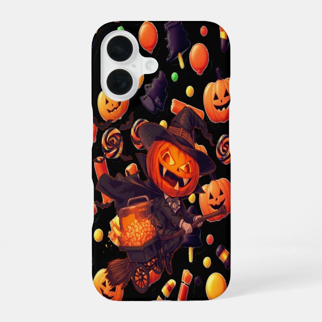 Happy Halloween Pumpkin Artwork iPhone 16 Hülle (Rückseite)