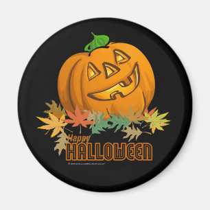 Happy Halloween Pumpkin auf Black Magnet