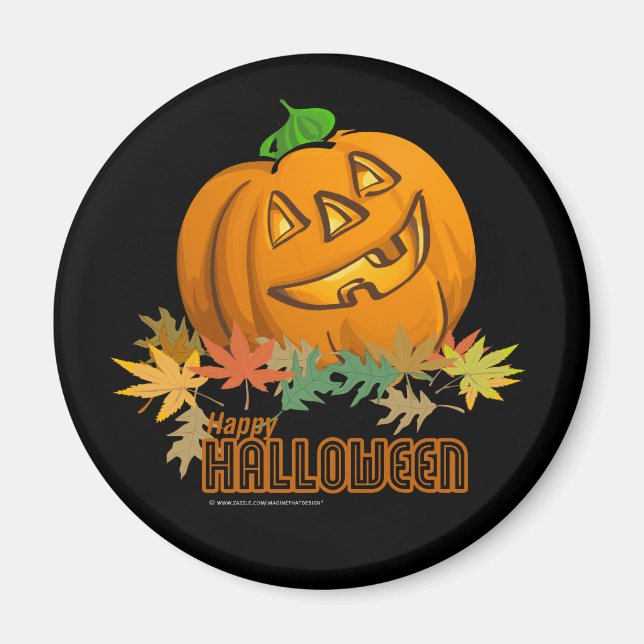 Happy Halloween Pumpkin auf Black Magnet (Vorne)
