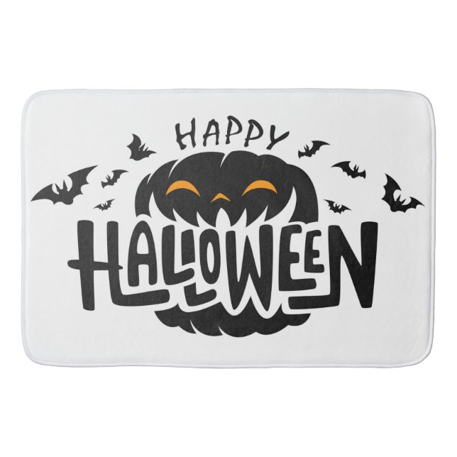 Happy Halloween Pumpkin Badematte (Vorderseite)