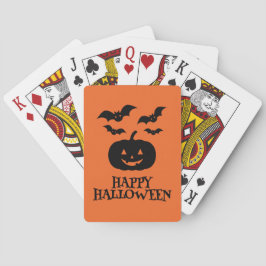 Happy Halloween Pumpkin Bat Minimal Spielkarten