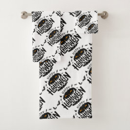 Happy Halloween Pumpkin Bath Handtuch Set