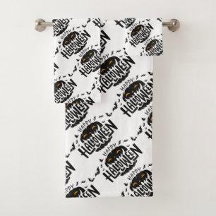 Happy Halloween Pumpkin Bath Handtuch Set