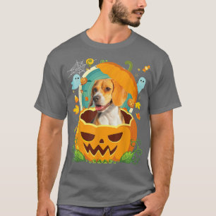Happy Halloween Pumpkin Beagle Hund Hexenhut Niedl T-Shirt