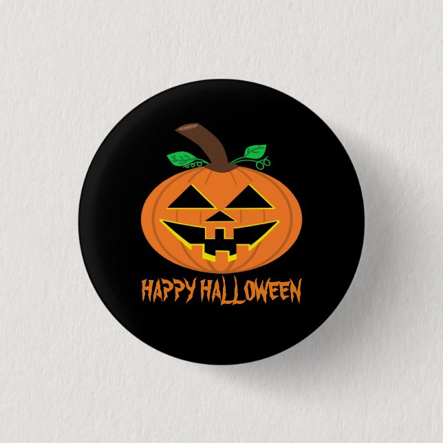 Happy Halloween Pumpkin Button Abzeichen (Vorderseite)