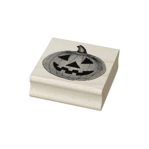 Happy Halloween Pumpkin Carving Jack o' Lantern Gummistempel
