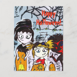Happy Halloween Pumpkin Carving Postkarte