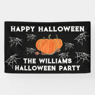 Happy Halloween Pumpkin Cat Kinderwebs Banner