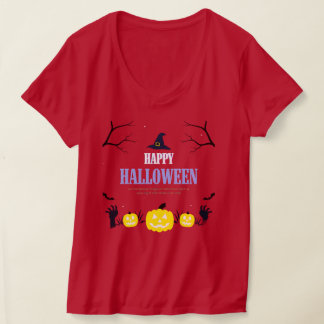 Happy Halloween Pumpkin & Cats Orange T - Shirt