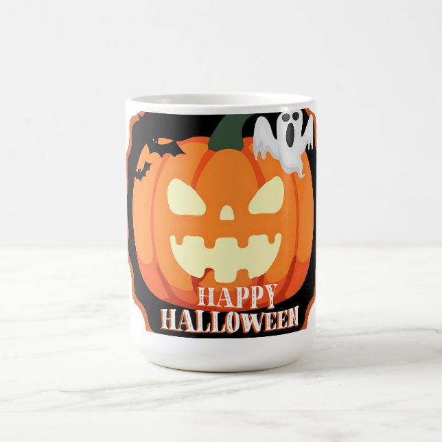 Happy Halloween Pumpkin & Cats Orange T - Shirt Kaffeetasse (Mittel)