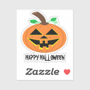 Happy Halloween Pumpkin Custom-Cut Vinyl Sticker