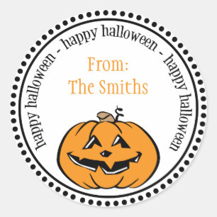 Happy Halloween Pumpkin Dot Circle Labels Runder Aufkleber