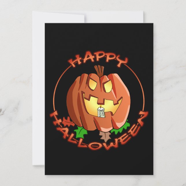 Happy Halloween Pumpkin Einladung (Vorderseite)