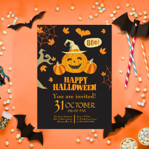 Happy Halloween Pumpkin Essen Drink Beängstigend s Einladung