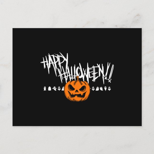 Happy Halloween Pumpkin Face Postkarte (Vorderseite)