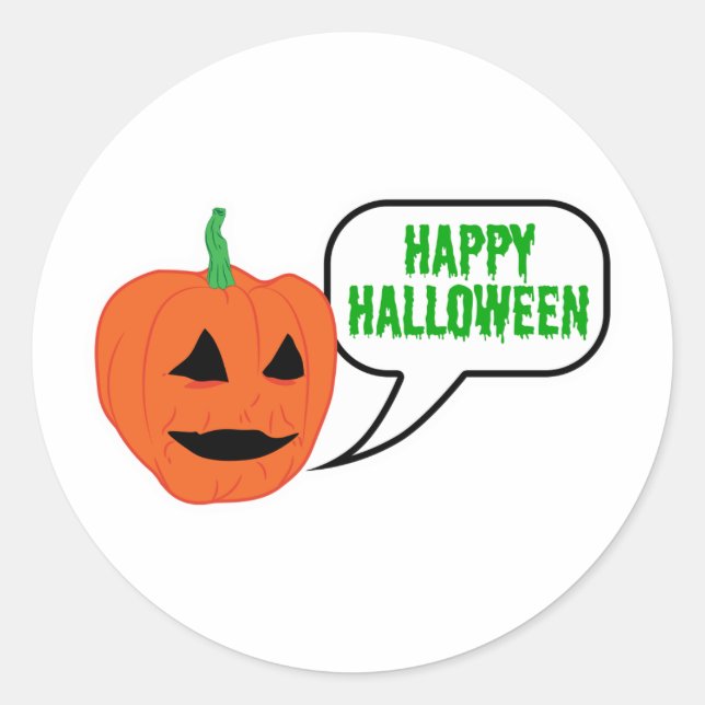 Happy Halloween Pumpkin Face Runder Aufkleber (Vorderseite)