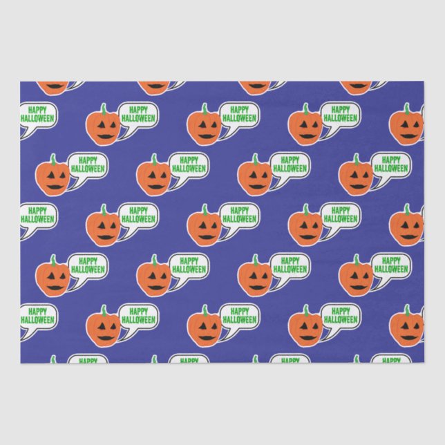 Happy Halloween Pumpkin Face Seidenpapier (Vorderseite)