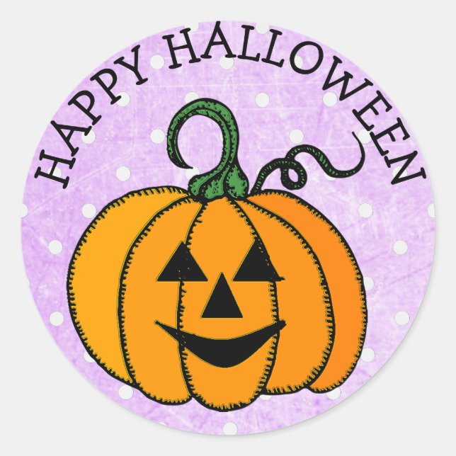 Happy Halloween Pumpkin Face Stickers (Vorderseite)