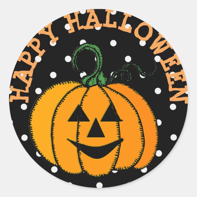 Happy Halloween Pumpkin Face Stickers (Vorderseite)