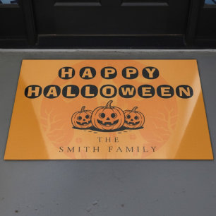 Happy Halloween Pumpkin Family Custom Zuhause Fußmatte