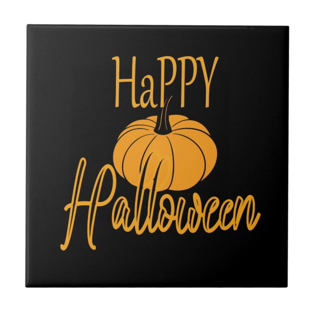 Happy Halloween Pumpkin Fliese (Vorderseite)