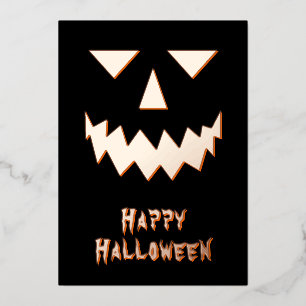 Happy Halloween Pumpkin Foil Holiday Card Folien Feiertagskarte