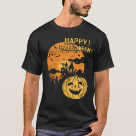 Happy Halloween Pumpkin Funny Spooky Bat Beängstig T-Shirt