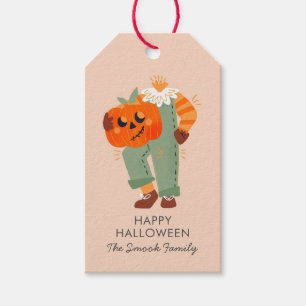 Happy Halloween Pumpkin Head Niedlich Pink Geschenkanhänger