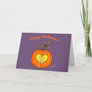 Happy Halloween Pumpkin Heart Karte