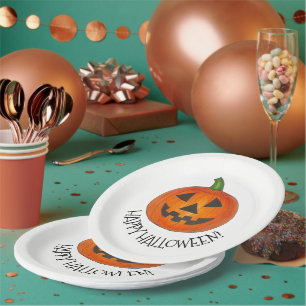 Happy Halloween Pumpkin Jack o' Lantern Party Pappteller