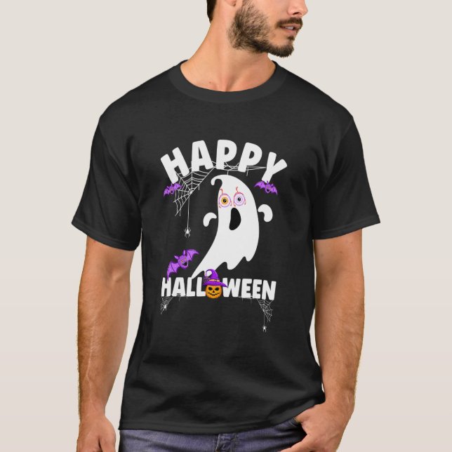 Happy Halloween Pumpkin Karneval Halloween Fan Gho T-Shirt (Vorderseite)