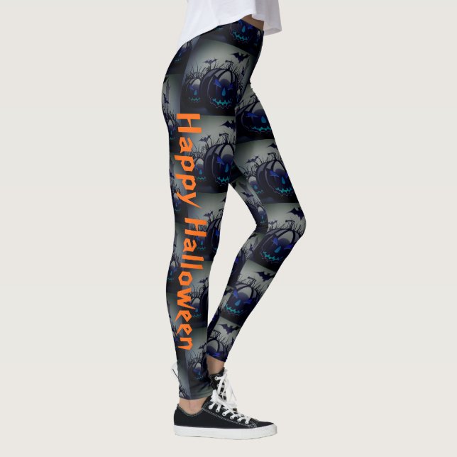 Happy Halloween Pumpkin Kürbislaterne Party Leggings (Rechts)
