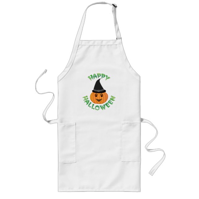 "HAPPY HALLOWEEN" PUMPKIN LANGE SCHÜRZE (Vorne)