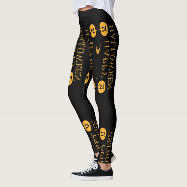 Happy Halloween Pumpkin Leggings (Links)