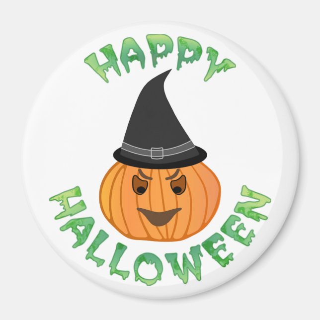 "HAPPY HALLOWEEN" PUMPKIN MAGNET (Vorne)