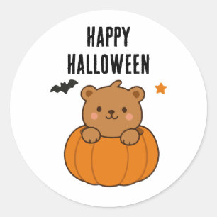Happy Halloween Pumpkin Niedlich Bären Stickers