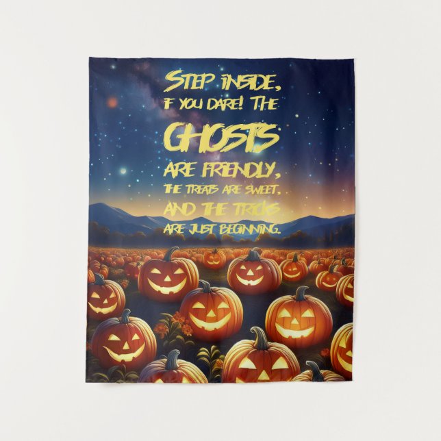 Happy Halloween Pumpkin Patch Greetings Wandteppich (Vorderseite)