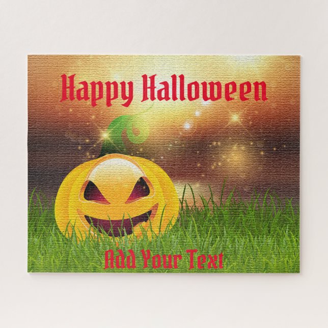 Happy Halloween Pumpkin Puzzle (Horizontal)